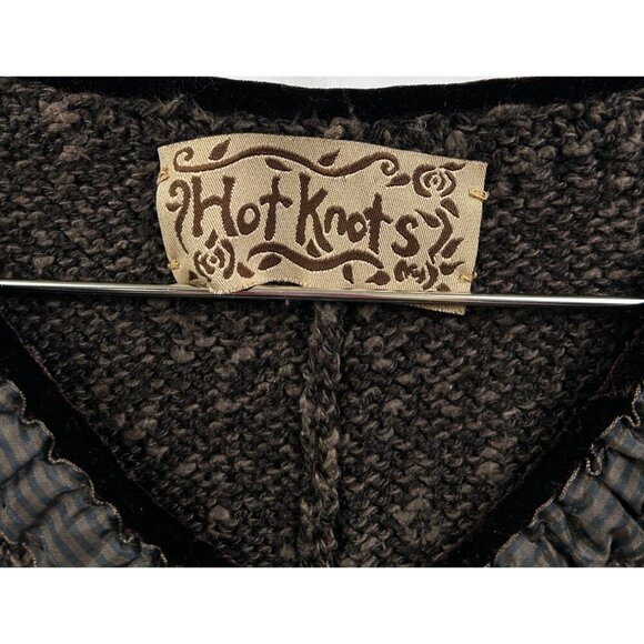 Hot Knots Handmade Button-Up Cardigan Sweater Boho Cottagecore Vintage Look - Picture 2 of 14